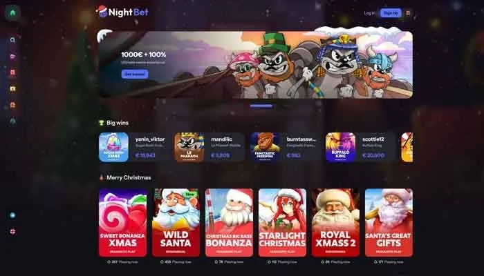 NightBet Casino mørkt interface