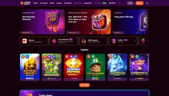 LuckyHills Casino velkomsttilbud