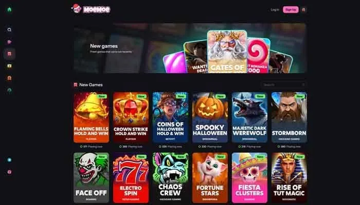 MoeMoe Casino farverigt interface